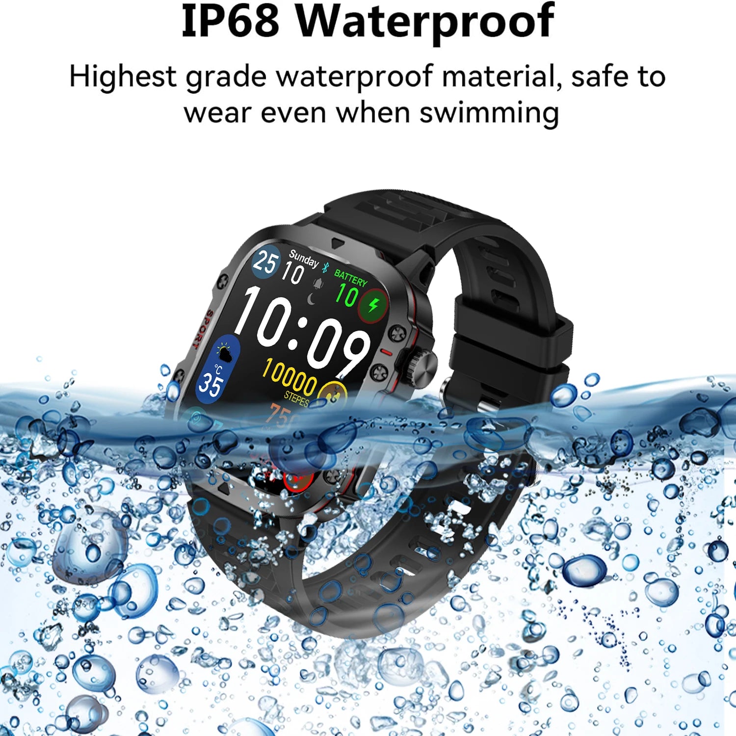 Montre Connectée LIVLOV – IA | Écran HD 1,96" | 100+ Sports | BT5.2