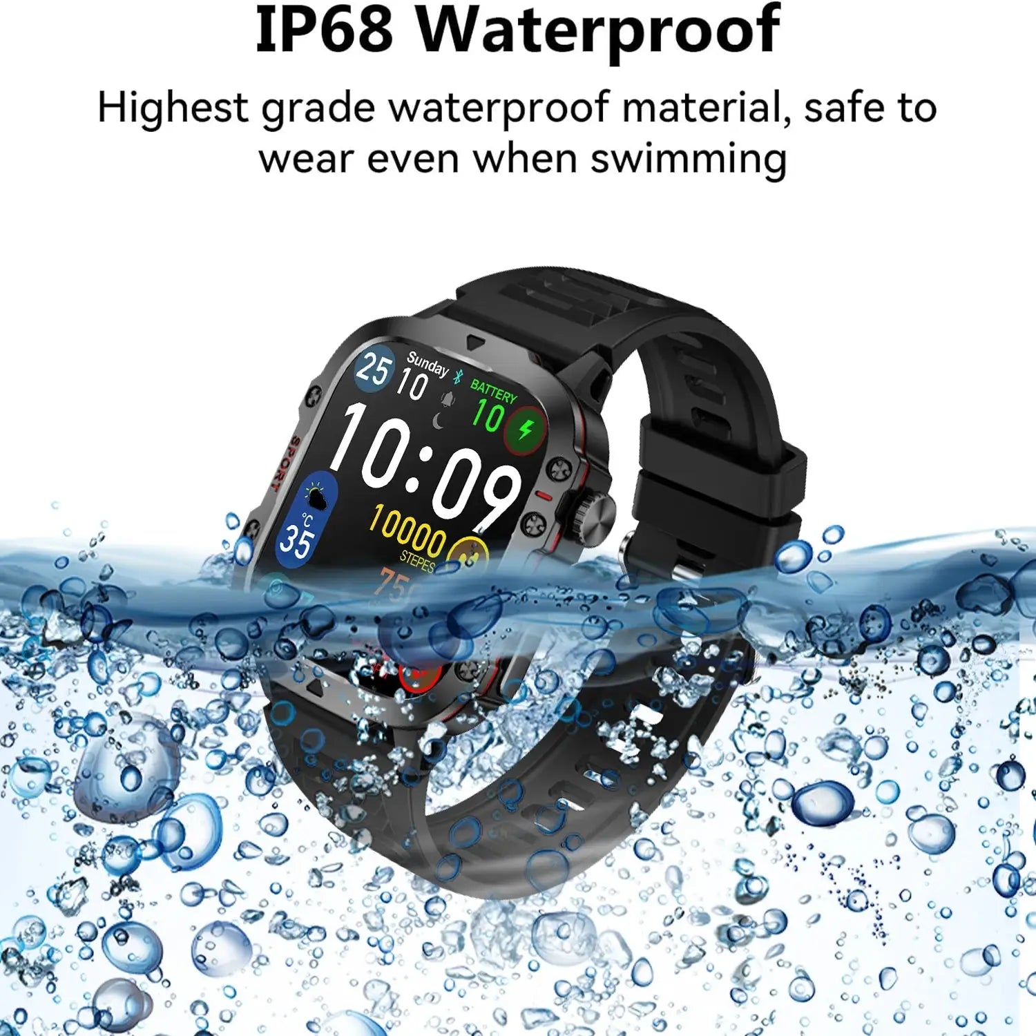 Montre Connectée LIVLOV – IA | Écran HD 1,96" | 100+ Sports | BT5.2 TechVisio