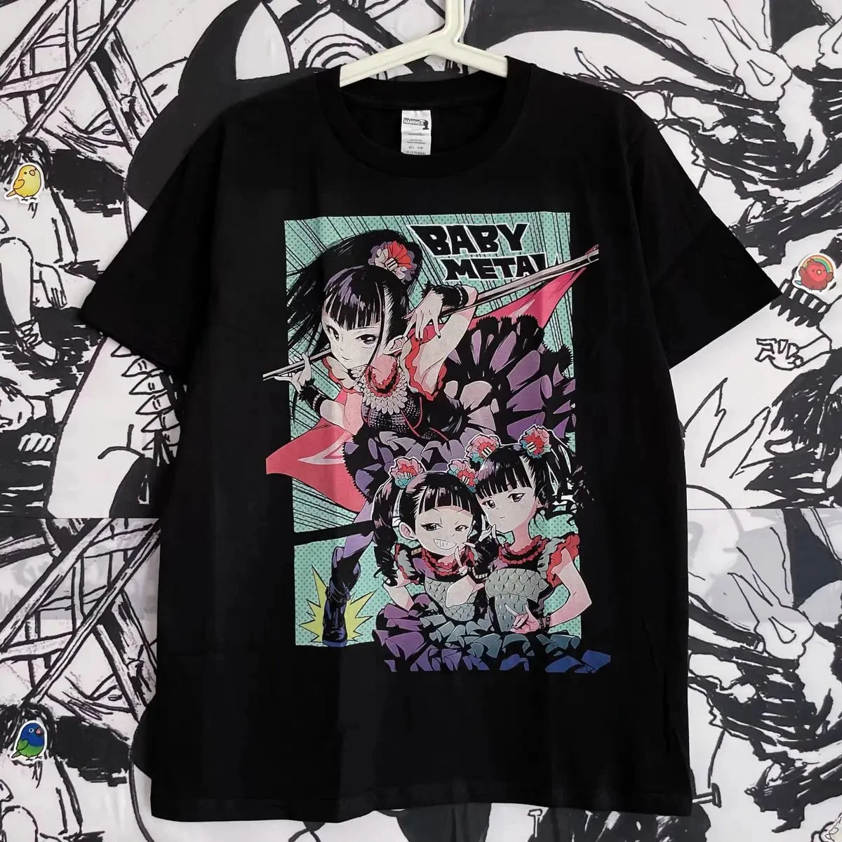 Japanese Metal Idol Group BABYMETAL Mange Poster Graphic Print T-shirt Men Women O-neck Cotton Fashion Tee Oversized Summer Tops TechVisio