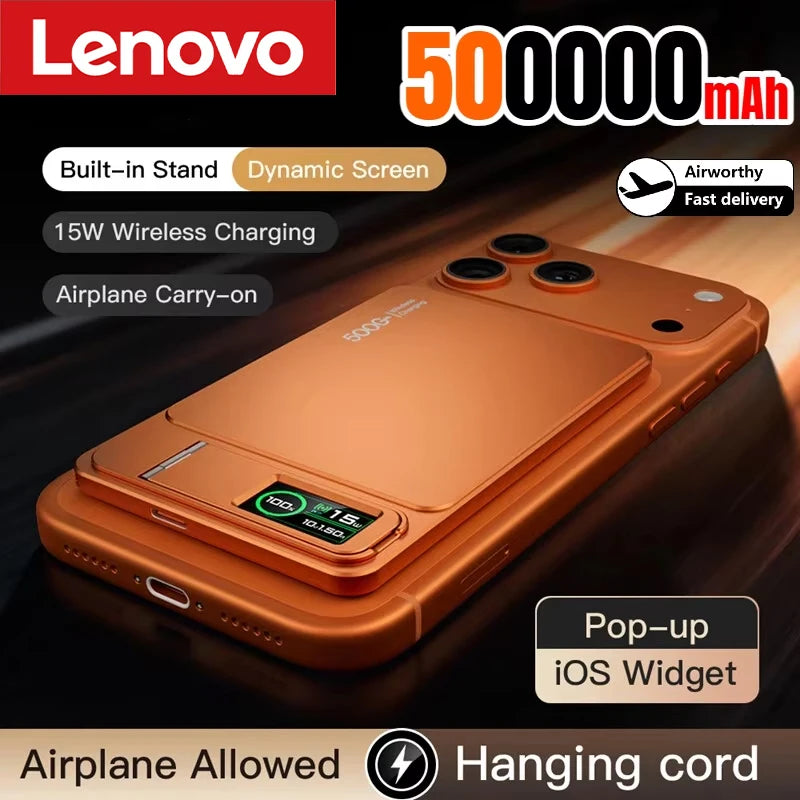 Lenovo 500000mAh Magnetic Power Bank Wireless Super Fast Charging External Battery for Magsafe Powerbank for iPhone 17/16/15/14 TechVisio