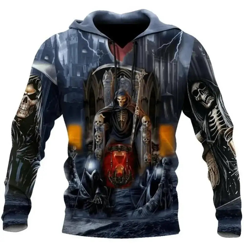 Vintage Skull 3D Print Hoodie Men/Women Casual Fashion Hoodies 2026 Pullover Sweatshirts Oversized Unisex Men Coat TechVisio