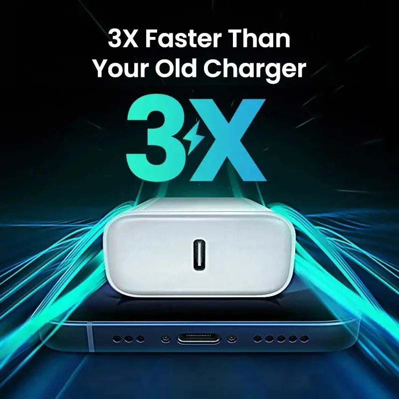 Chargeur iPhone 40W USB-C LUFFYBOY – Charge Rapide + Câble Inclus TechVisio