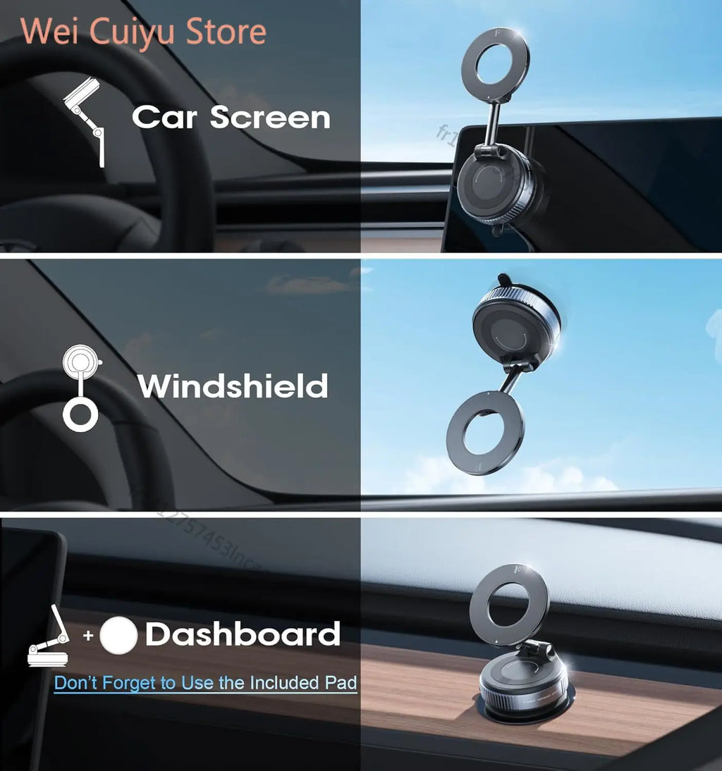 Support Téléphone Magnétique NUOYING – 360° | Ventouse | Voiture & Bureau
