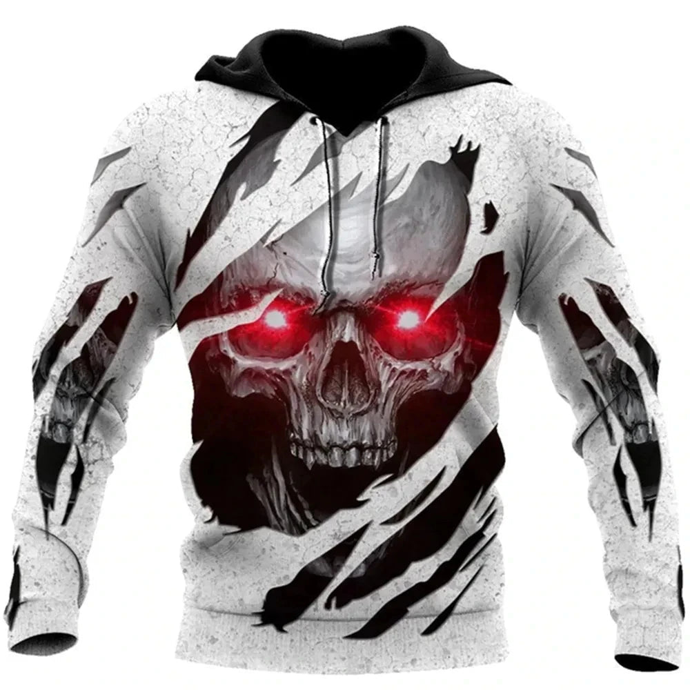 Vintage Skull 3D Print Hoodie Men/Women Casual Fashion Hoodies 2026 Pullover Sweatshirts Oversized Unisex Men Coat TechVisio