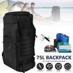 75L Wear-Resistant Waterproof Jungle Camouflage Backpack – Large-Capacity Mountaineering Rucksack for Camping, Hiking & Cycling | Ergonomic Straps & Ventilated Back for All-Day Comfort | Heavy-Duty for Outdoor Adventures & TechVisio