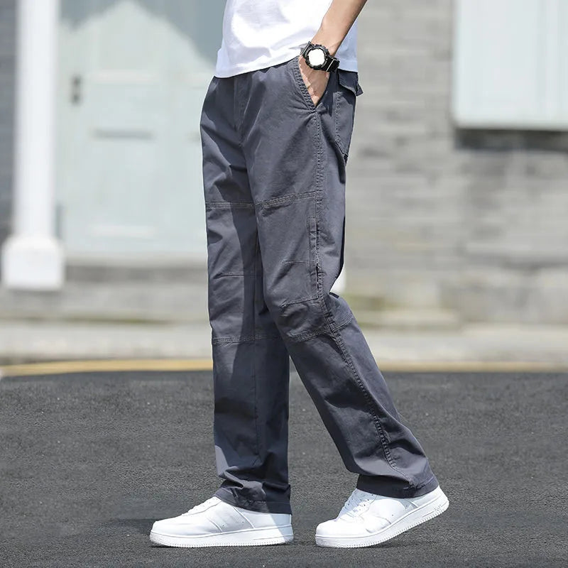 Men's Pants New Cargo Pants Outdoor Casual Pants Cotton Comfortable Thin Style Sweatpants Multi-Pocket Work Pants TechVisio
