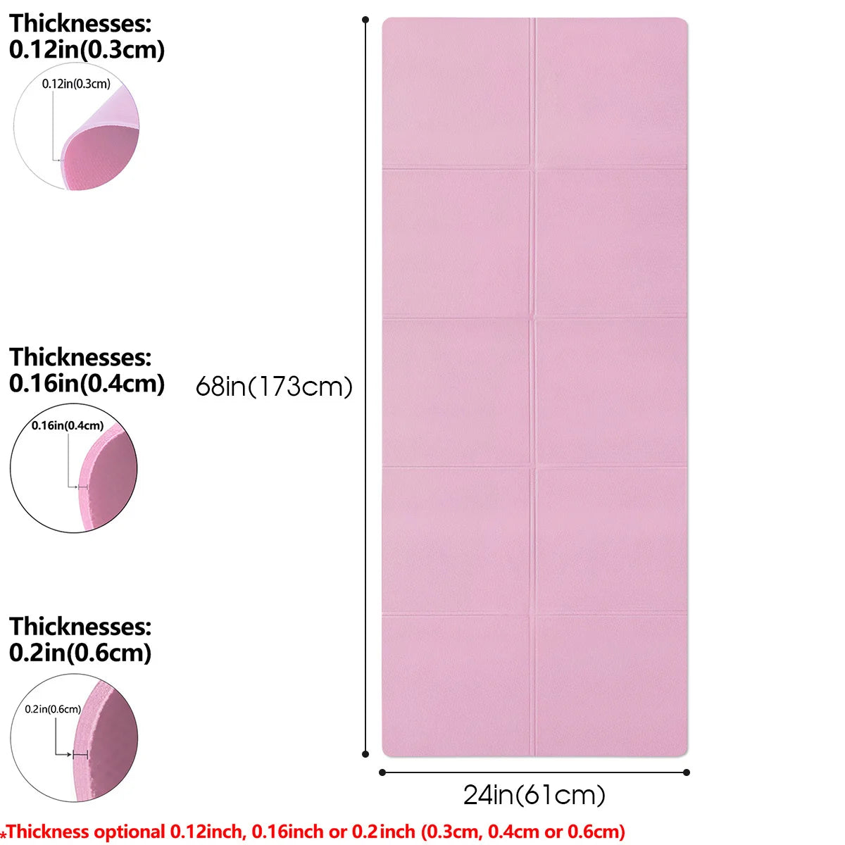 Yoga Mat Pilates Fitness Mat 3/4/6mm Thicknes Non Slip Yoga Cushion Travel Fitness Exercise Pad for Women Home Gym Floor Workout TechVisio