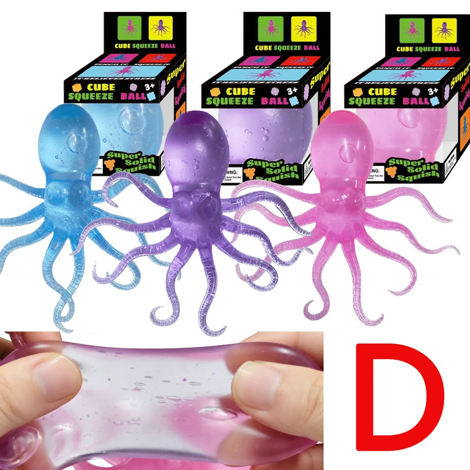 Squishy Méduse & Pieuvre Kawaii Jelly Water Anti-Stress – Boîte Cadeau TechVisio