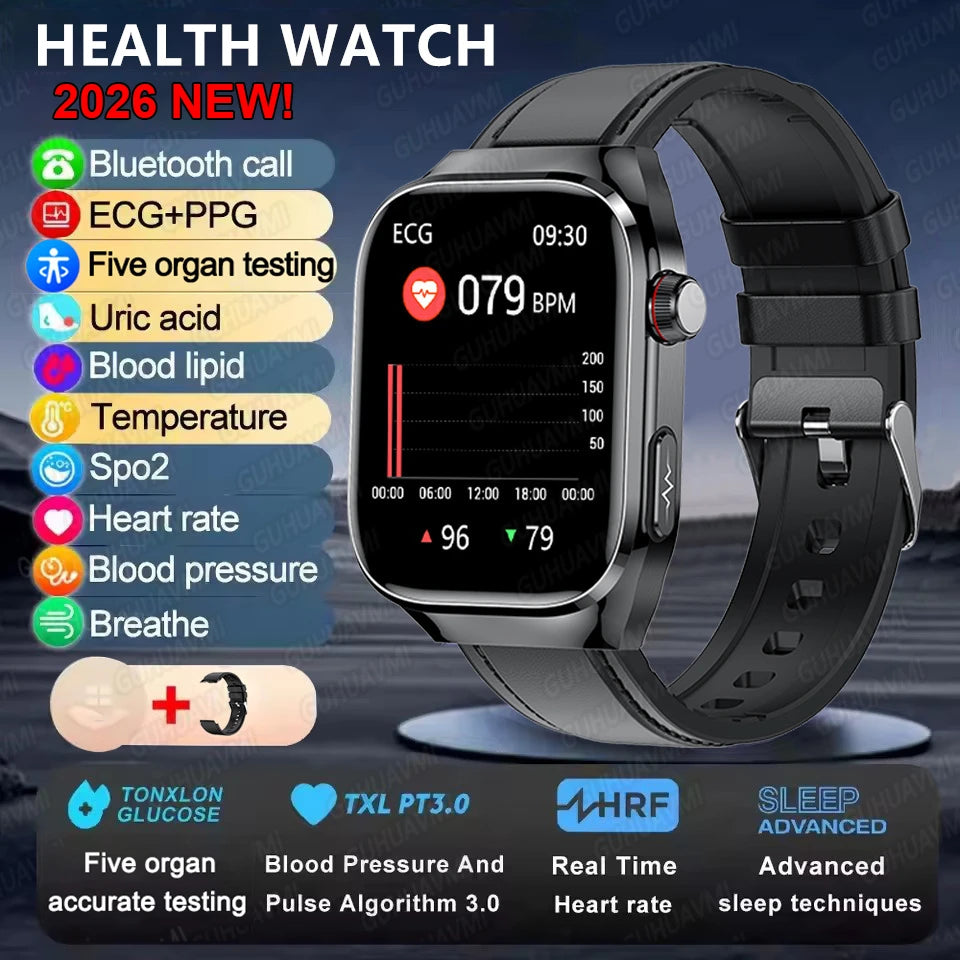 Smartwatch Gesundheit KI – EKG, SpO2, AMOLED, IP68