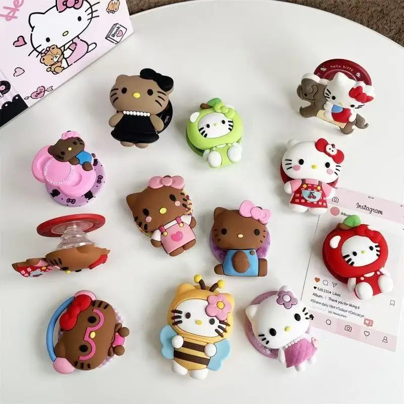 Support Téléphone Magnétique MagSafe Kawaii 3D – Silicone Pliable