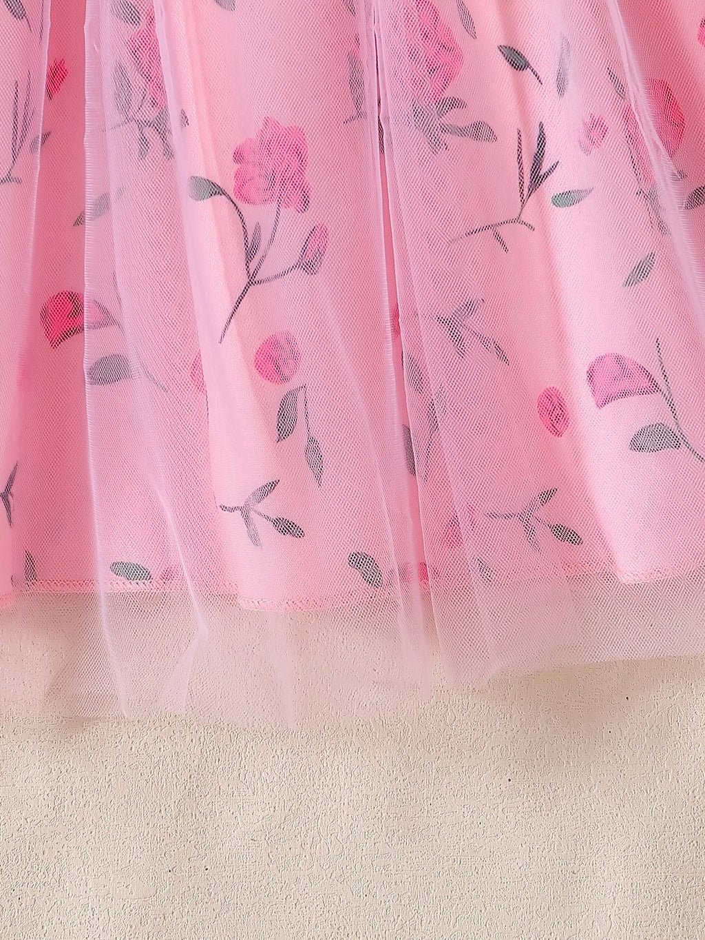 My Melody Kids Dress, Sanrio Licensed Cartoon Printed Girls' Dress with Rose Tulle TechVisio