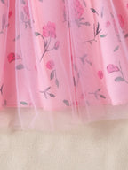 My Melody Kids Dress, Sanrio Licensed Cartoon Printed Girls' Dress with Rose Tulle TechVisio