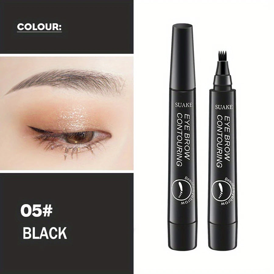 Waterproof Eyebrow Pen, Microblading Eyebrow Pencil With 4 Split Head, Natural Looking Brows Makeup ( 5 Colors) TechVisio