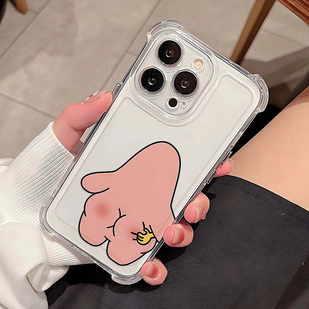 Cute S-SpongeBobs Couple Phone Case For IPhone 16e 16 15 14 13 12 11 Mini Pro Max X XR XSMax 8 Plus Anti Fall Transparent Cover TechVisio