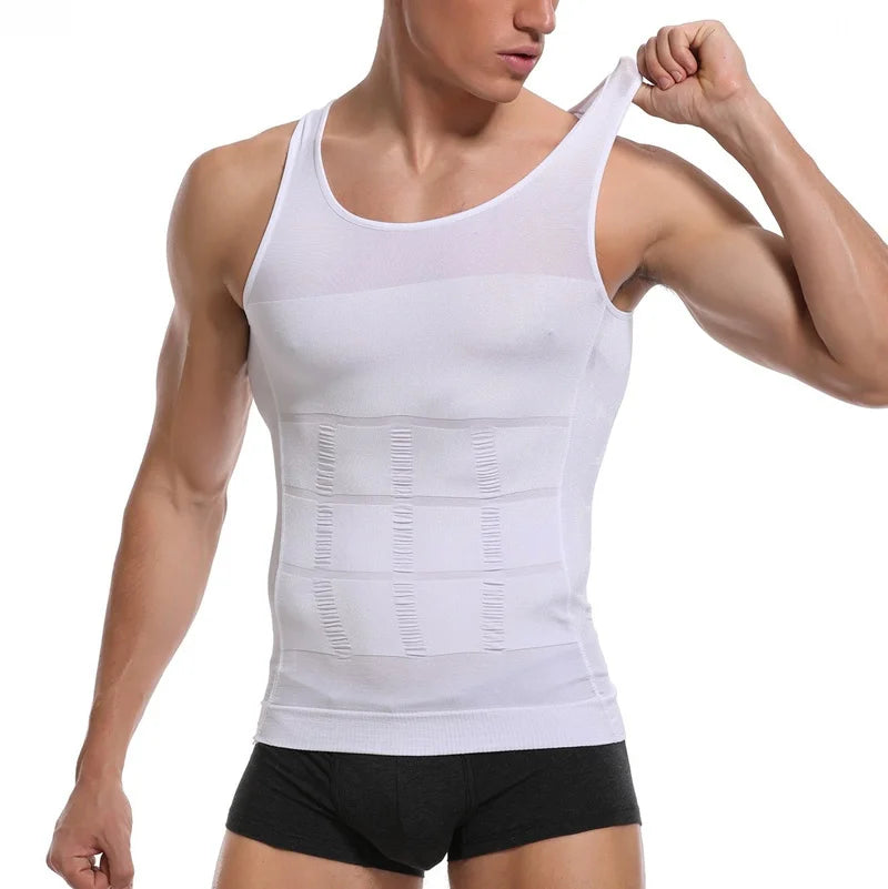 Compression Shirt Slimming Body Shaper Vest Men Gym Workout Sleeveless Gynecomastia Abdomen Waist Trainer Shapewear TechVisio