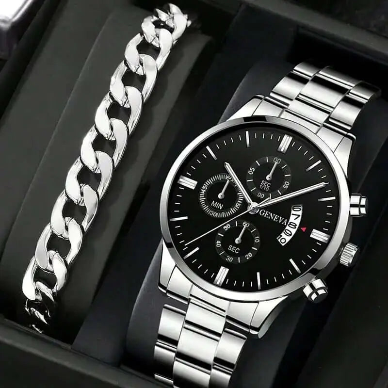 Montre Quartz Homme – Acier Inoxydable Style Fashion Luxe DEYROS