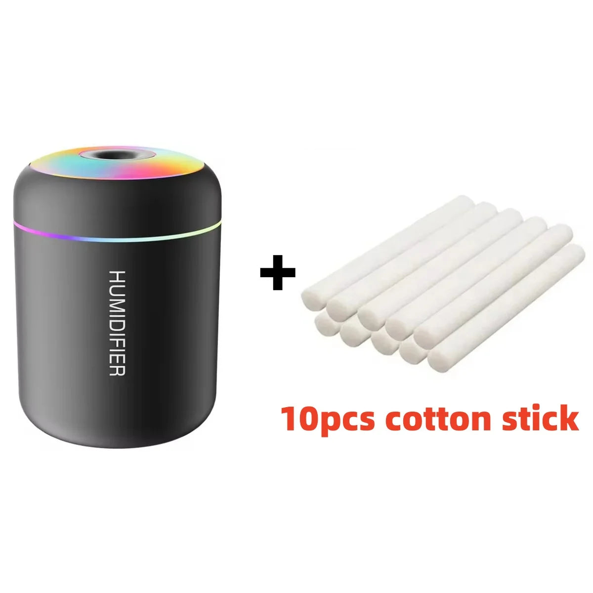 Mini Humidificateur USB Aromathérapie 180ml – Silencieux, Noir & Blanc