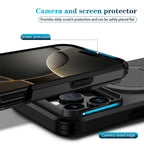 For Magsafe Magnetic Wireless Charging Case for IPhone 16 15 14 13 12 11 Pro Max Plus 16e Armor Stand Slide Lens Protector Cover TechVisio