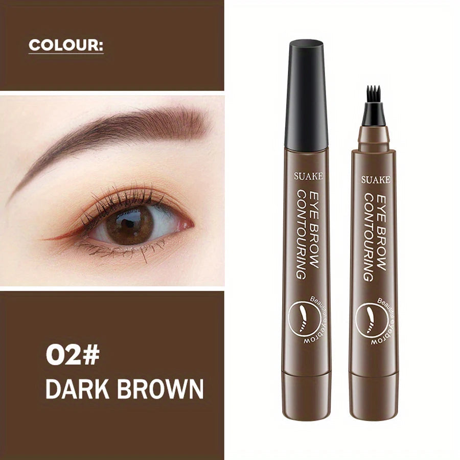 Waterproof Eyebrow Pen, Microblading Eyebrow Pencil With 4 Split Head, Natural Looking Brows Makeup ( 5 Colors) TechVisio