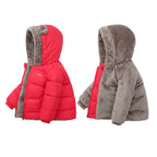 Boys Girls Thick Jackets Winter Kids Padded Fleece Warm Coats Children Hooded Cotton Outerwear Kids Clothes Cashmere Snowsuit TechVisio