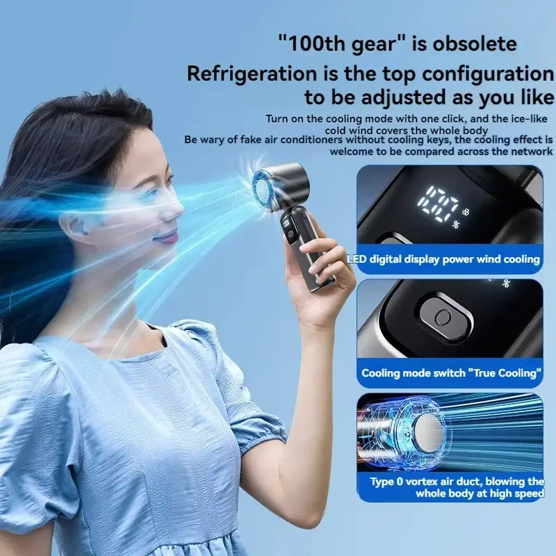 Ventilateur Portable Pliable USB + Poche à Glace – 100 Vitesses TechVisio