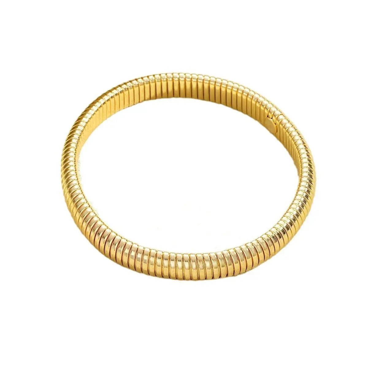 Bracelet Élastique Spiral Chunky – Or & Argent Femme Style Punk DAIPAN