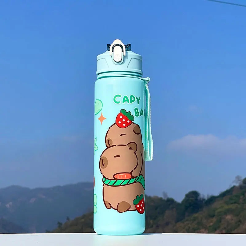 Gourde Capybara 750ml – Paille, Portable, Outdoor