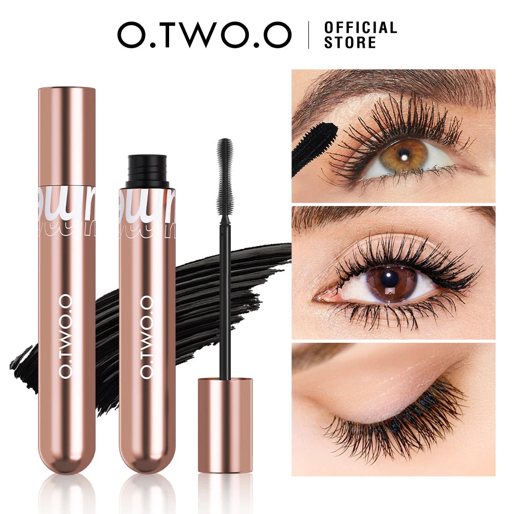 O.TWO.O Mascara Waterproof 4D Silk Fiber Curling Volume Lashes Thick Lengthening  Nourish Eyelash Extension High Quality Makeup TechVisio