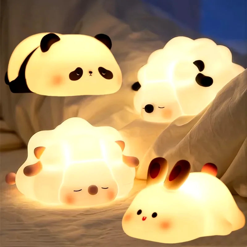 Veilleuse LED Silicone Animaux – Rechargeable USB | Cadeau Enfant