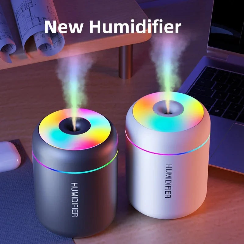 Mini Humidificateur USB Aromathérapie 180ml – Silencieux, Noir & Blanc