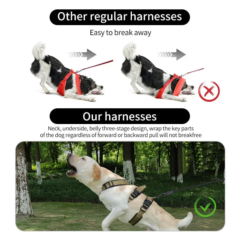 Dog Harness Outdoor Sports Harness Adjustable Anti-Breakaway Harness Easy-To-Control Dog Accessories For Medium And Large Dogs TechVisio