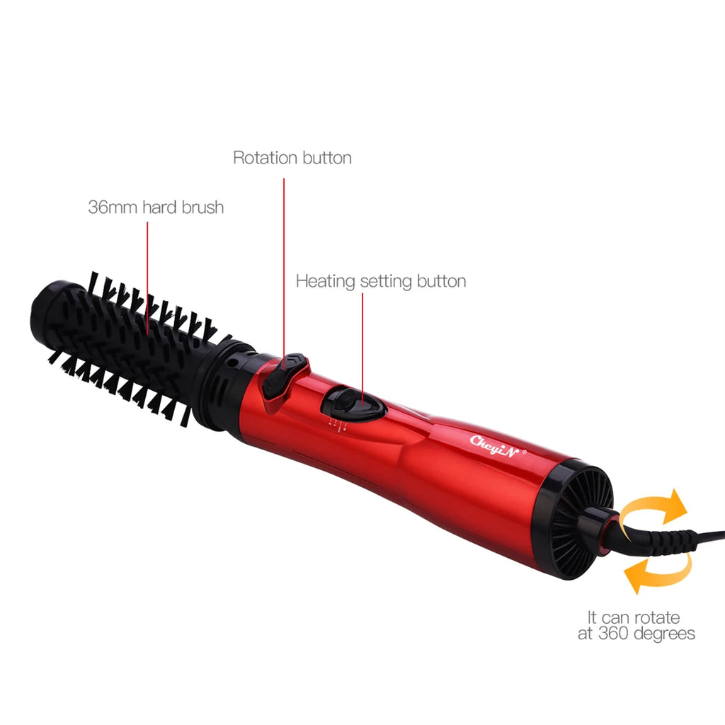 Brosse Soufflante Rotative 2-en-1 – Lissage & Boucles, 750W, Céramique