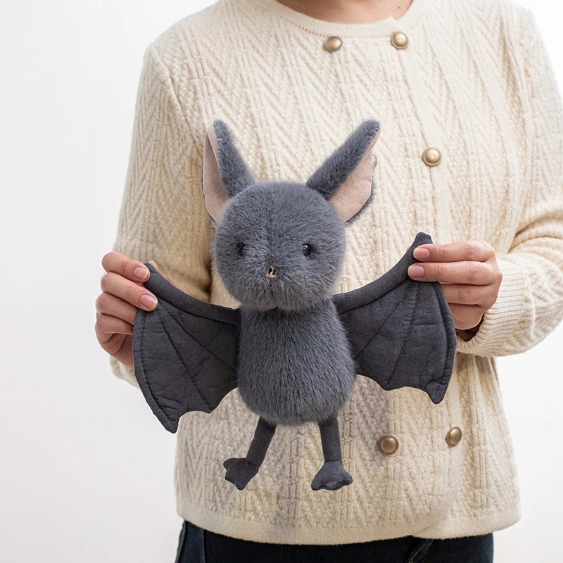 New 26cm Kawaii Hanging Bat Plush Toy Grey Broox Stuffed Animal Doll Cartoon Soft Bat Plushies Home Decor Birthday Gifts Girl TechVisio