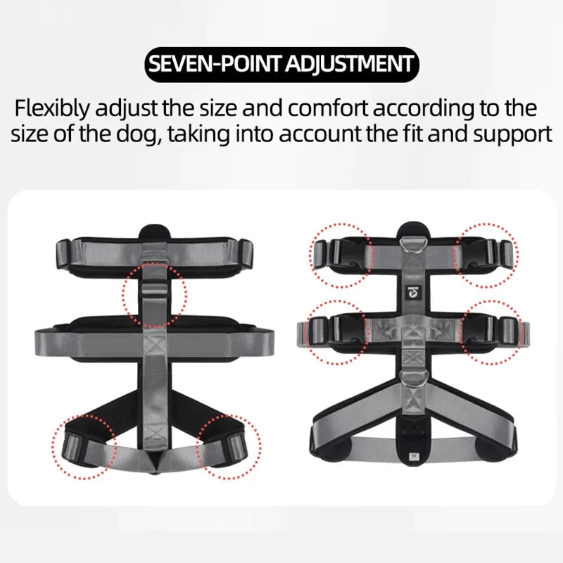 Dog Harness Outdoor Sports Harness Adjustable Anti-Breakaway Harness Easy-To-Control Dog Accessories For Medium And Large Dogs TechVisio