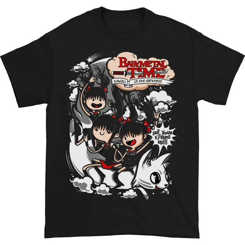 Japanese Metal Idol Group BABYMETAL Mange Poster Graphic Print T-shirt Men Women O-neck Cotton Fashion Tee Oversized Summer Tops TechVisio