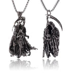 Hell Death Scythe Necklace Pendant Gothic Mysterious Devil Necklace Men\'s Personality Punk Retro Halloween Trend Jewelry TechVisio