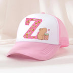 Capibara Baseball Cap Girls Women Anime Capybara Letter A-Z Sun Hat Kids Adult Summer Breathable Mesh Sunbonnet Outdoor Headgear TechVisio