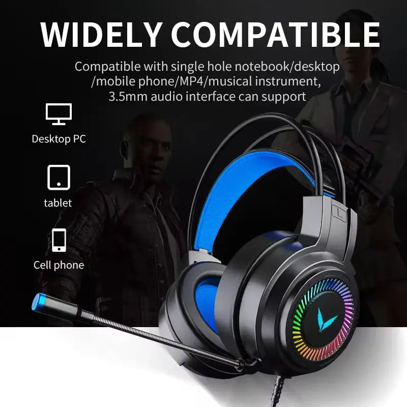 LEEDOAR G60 – Casque Gaming Surround 7.1 Micro 360° LED TechVisio