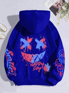 New autumn men's personalized smiling face print comfortable breathable hooded sweatshirt outdoor street fashion hooded sweatshi TechVisio