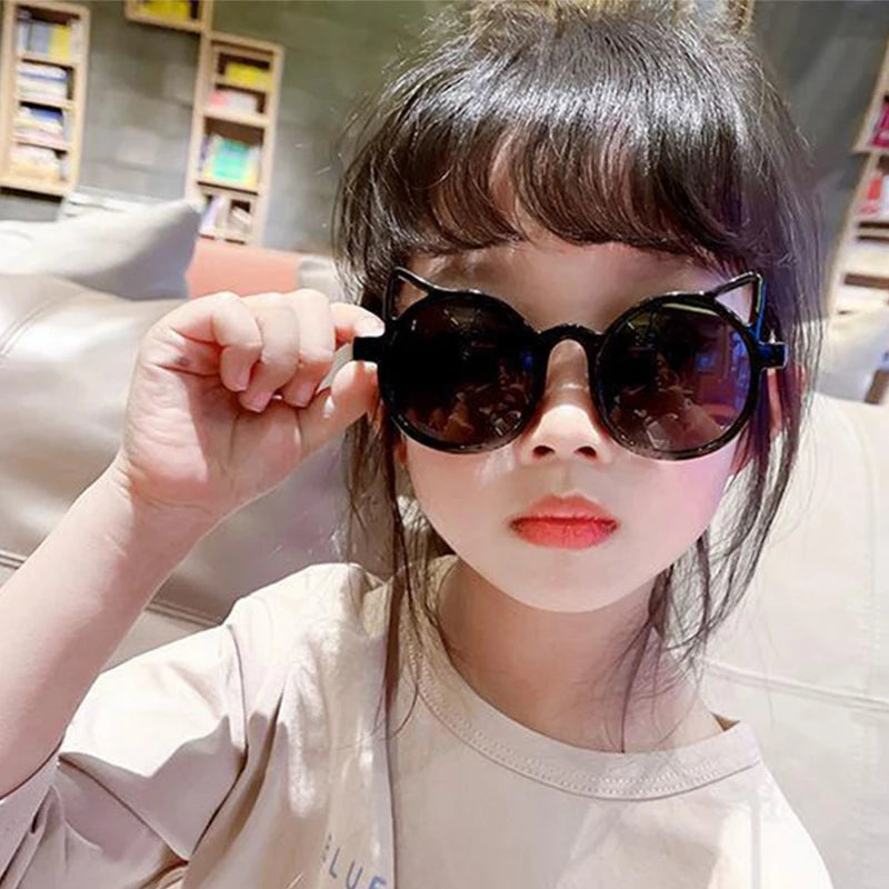 Girls Boys Cute Animal Cartoon Ears Sunglasses Outdoor Sun Protection Children Lovely Vintage Sunglasses Protection Classic Kids TechVisio