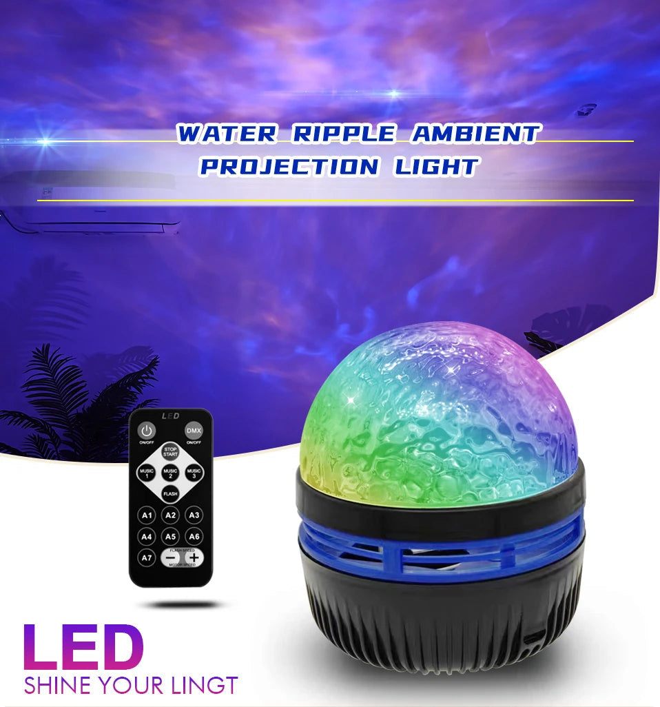 LED Starry Galaxy Projector Light RGB Smart Remote Control Star Aurora Lamp KTV USB for Home Room Camping Wedding Decorations TechVisio