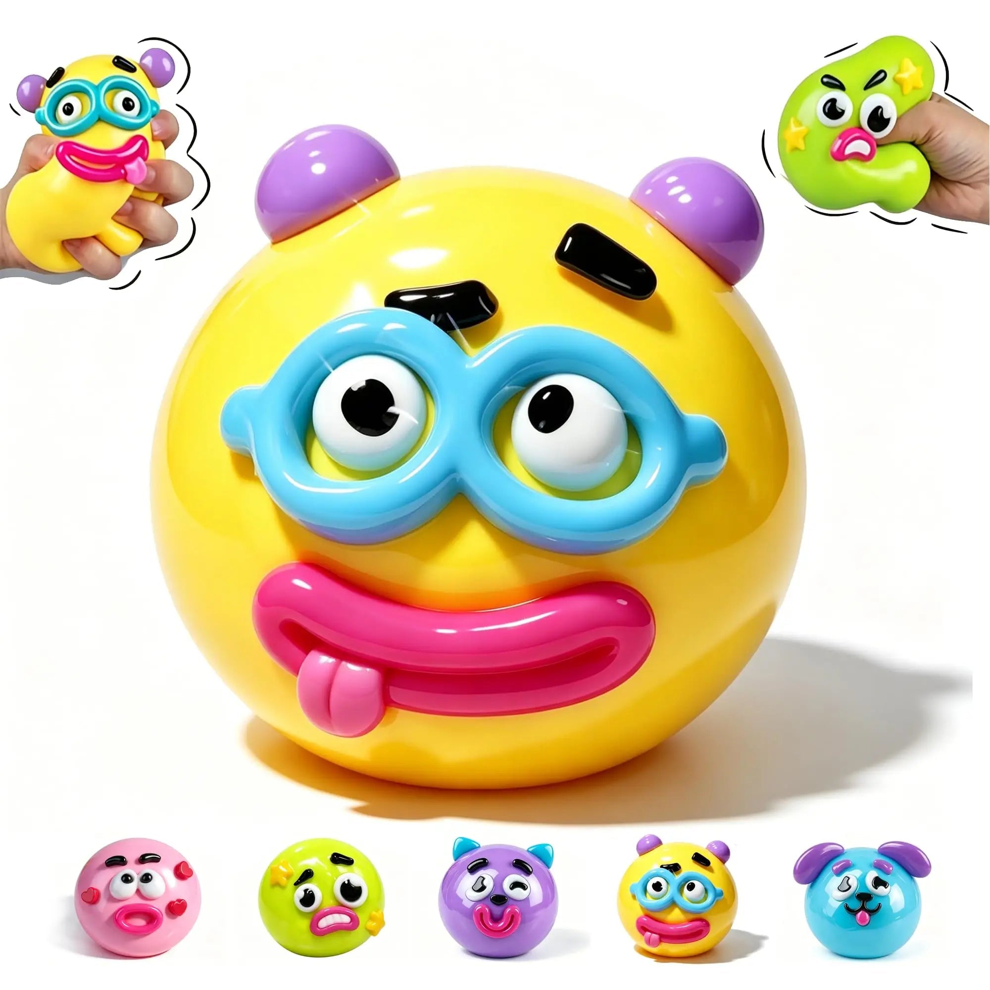 Smushers Squishy DIY Curiosities Dog Face Swap Soft Moldable Slow Rise Squeeze Toy Blind Box Relaxing Sensory Gift TechVisio