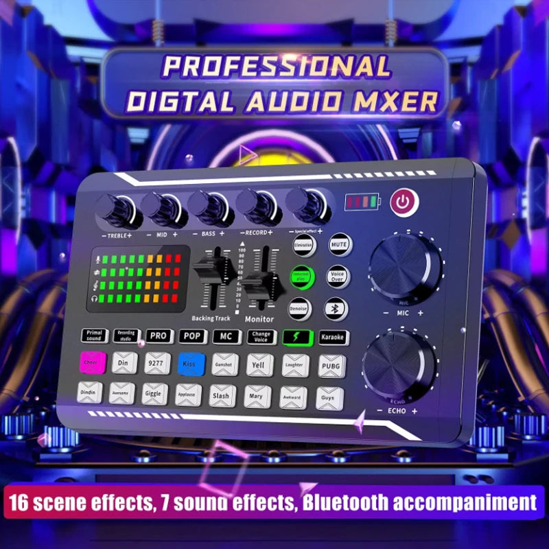 Kit Streaming F998 – Carte Son Live Professionnelle + Micro BM-800 Condensateur, Bluetooth 5.0