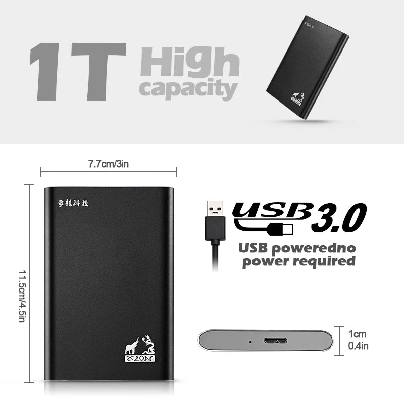 Disque Dur Externe 2.5" USB 3.0 – 500GB & 1TB, PC/Mac/PS4/PS5