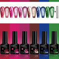 TARTU 6pcs 8ml Cat Eye Gel Nail Polish Set, 6 Colors Gel Polish Kit, Soak Off for Uv/Led, for Salon and Nail Art DIY At Home TechVisio
