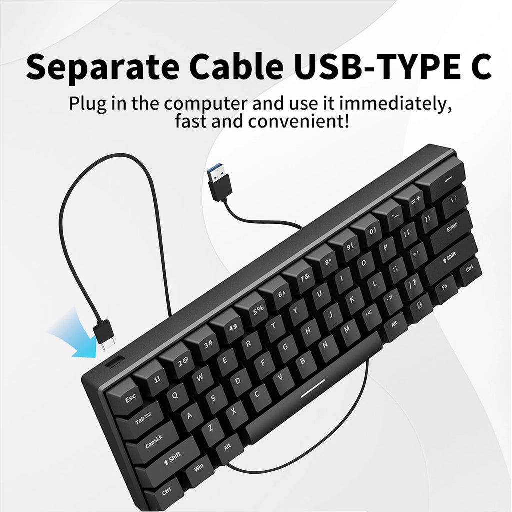 ZSUS Z61-B – Clavier Mécanique 60% Switch Red RGB