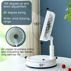 Portable Folding Fan 6000mAh USB Remote Control Air Cooler Silent Rechargeable Wireless Floor Standing Fan For Outdoor Home TechVisio