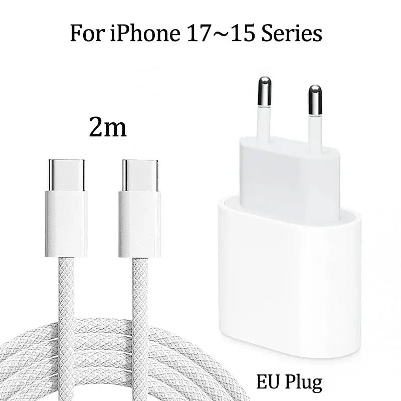 Chargeur iPhone 20W USB-C KEAI – Charge Rapide + Câble Inclus TechVisio