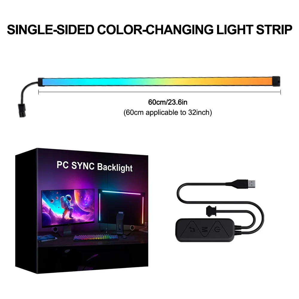 RGB Gaming Sync LED Strip – 24"-34" Monitor | Screen & Music Sync | App