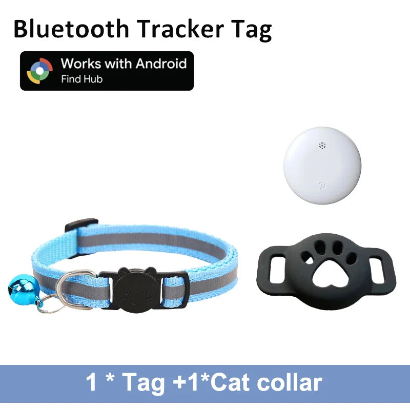 Bluetooth Tracker Compatible with Google Find My (Android Only), Tracker for Pets, Cat Location Tracker with Holder, Cat Collar TechVisio